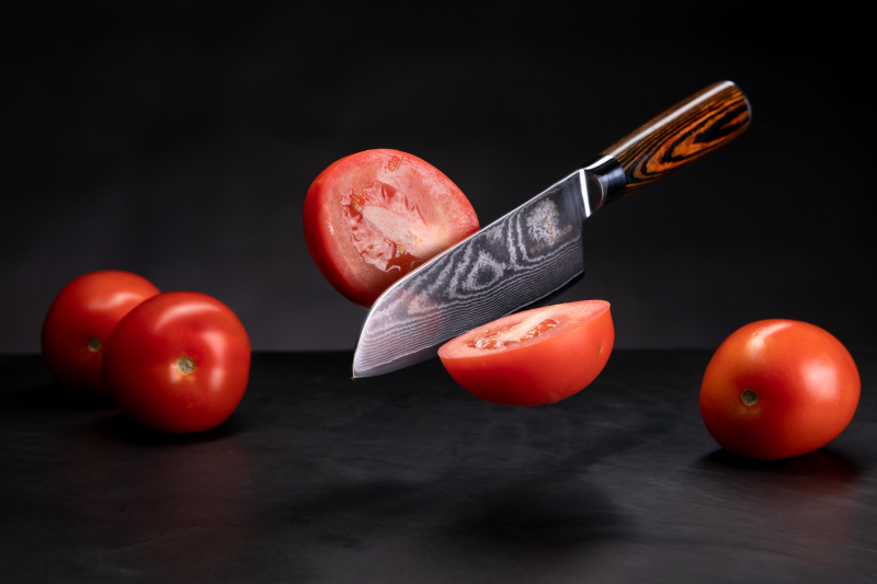 Wolfblood Zeuß Santoku Damastmesser Küchenmesser LH Lifestyle Kochmesser